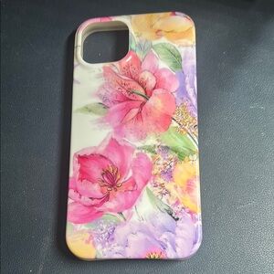 iPhone 14 Pink and Purple Floral Phone Case